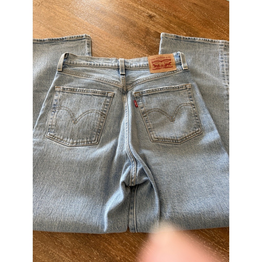 Levis Premium Ribcage StraightJeans Women's 27x27 Blue Button Fly